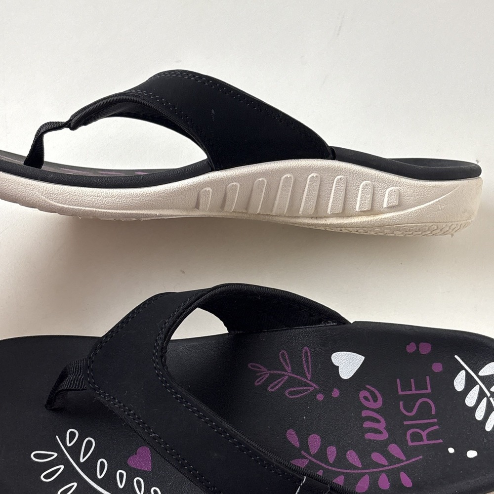 Spenco Womens Sandals Thongs Flip Flop Size 9.5D Black - Picture 9 of 10